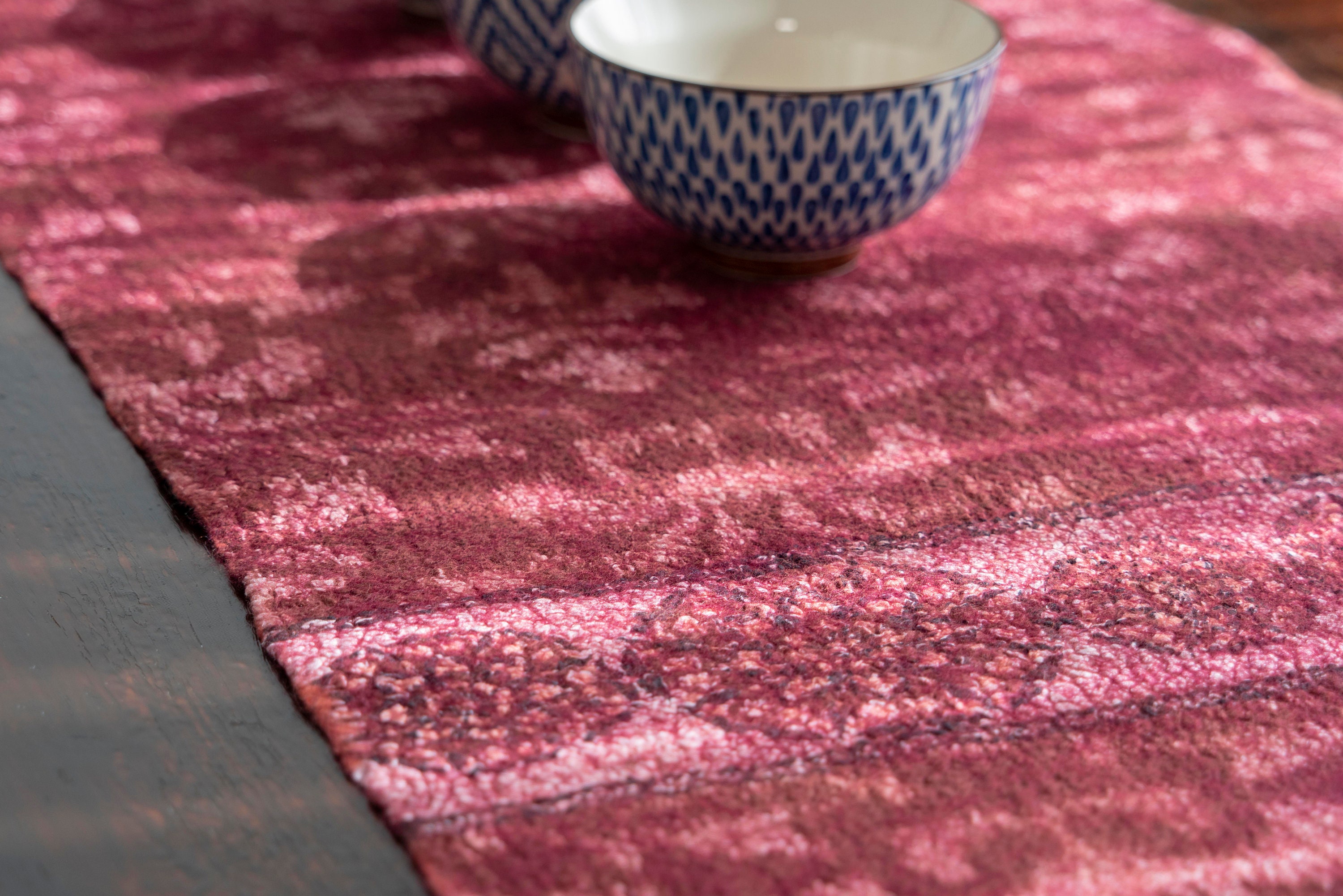 Tablecloth Wool Silk Runner 26 merino wool felt art ikat Etsy