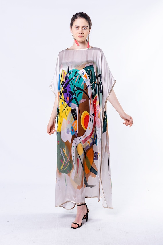 Nomads Felt Kandinsky Dominant Curve Silk Dress 100% silk | Etsy