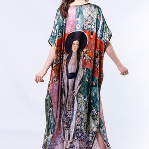Full Lenght Silk Dress Maxi Size Caftan Silk Slip Dress Kaftan Beach Wear Silk Dress Womens Silk Kaftan Long Silk Caftan image 5