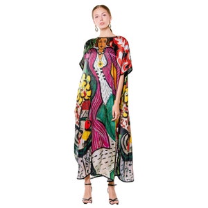 Long Silk Dress | Henri Matisse Purple and Dress | Elegance Inspired by Art