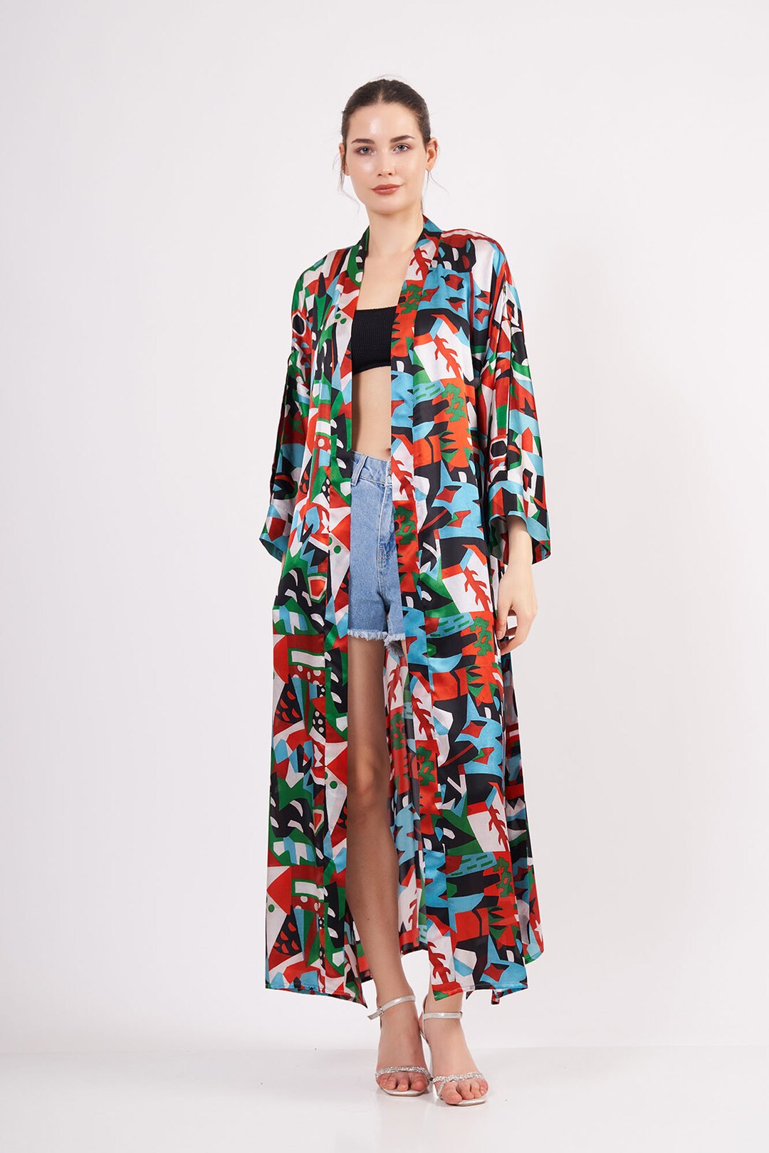 Maxi Plus Size Polyester Kimono Style Kaftan For Women