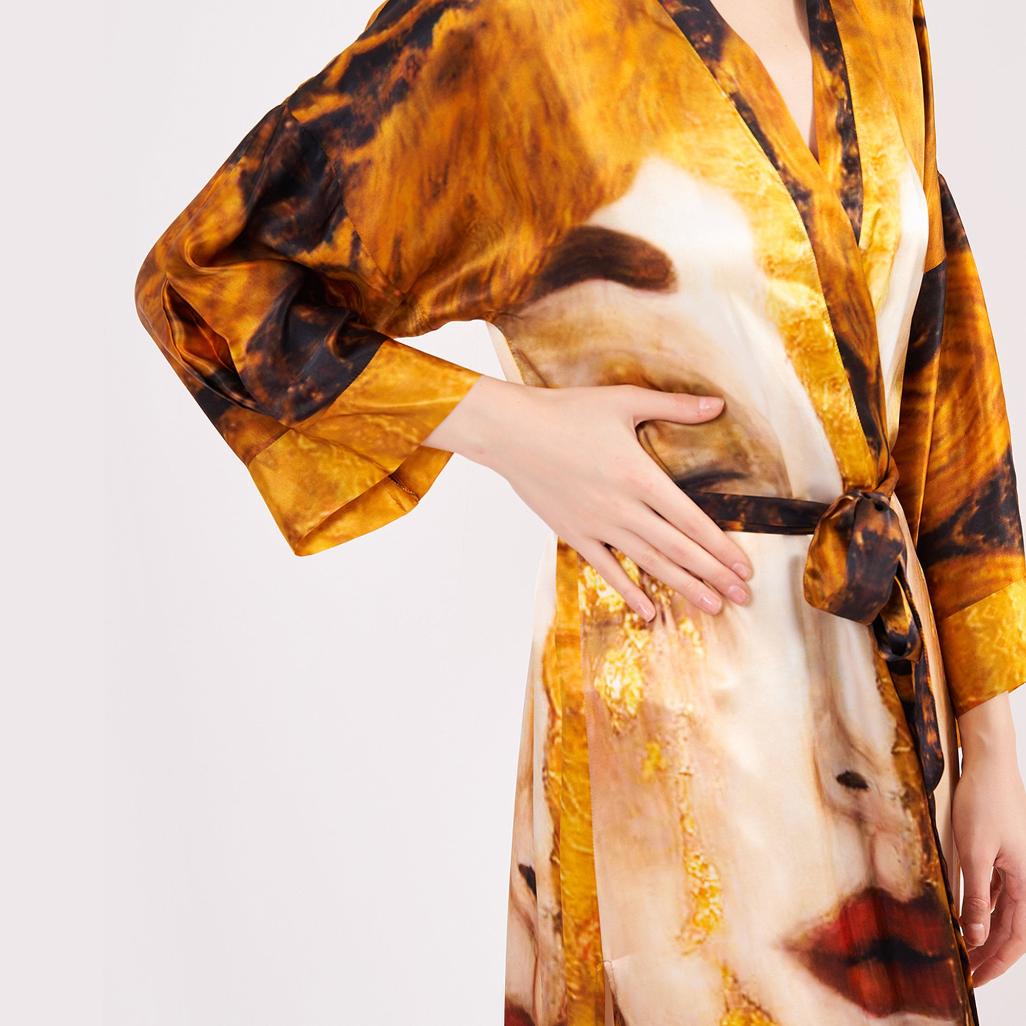Silk Maxi Kimono Kaftan Freya's Tears Oversized Long Kimono Robe ...