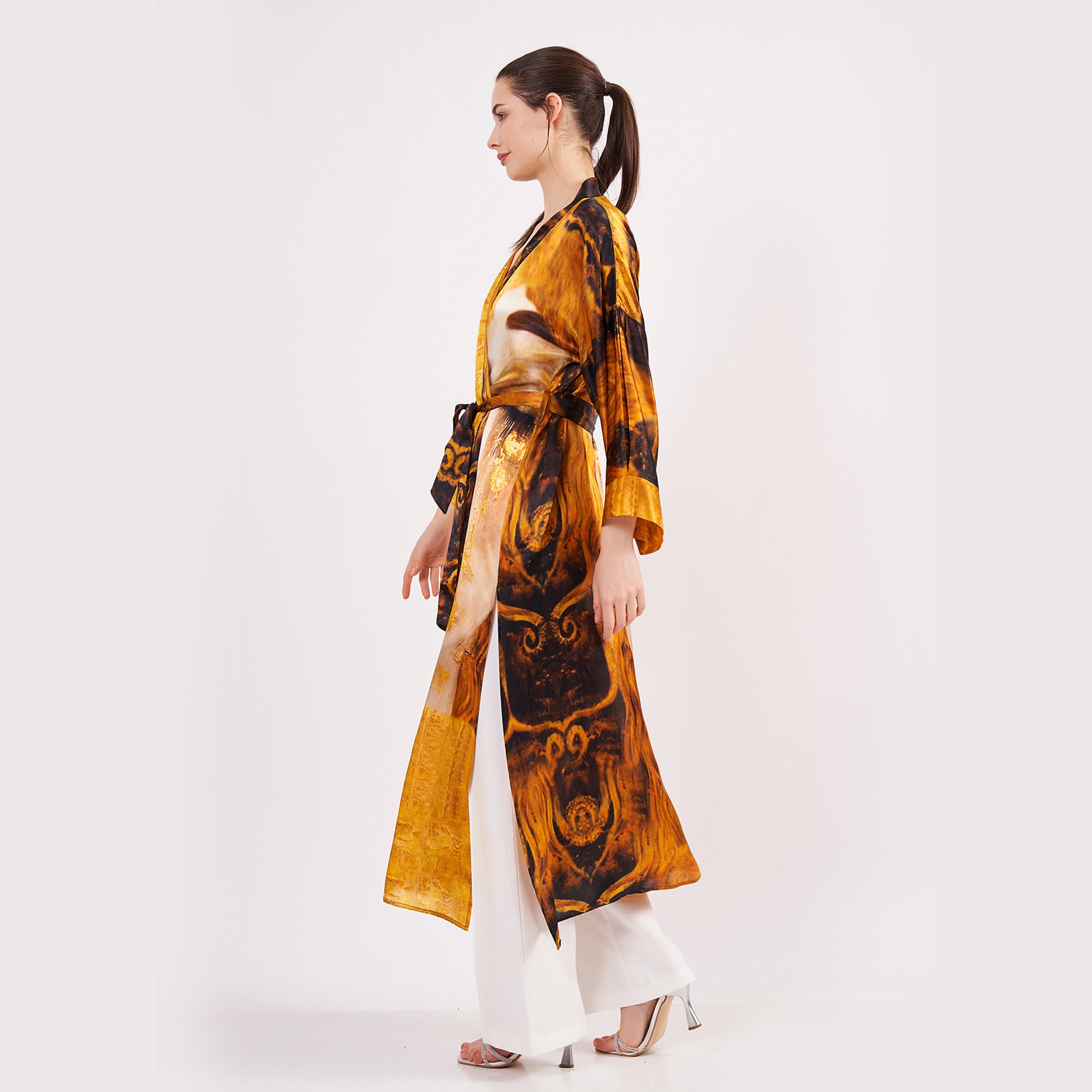 Silk Maxi Kimono Kaftan Freya's Tears Oversized Long Kimono Robe ...