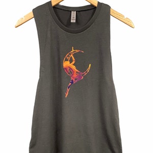 Holographic Lyra Muscle Tank - Aerial Silk, Aerial Tank Top, Aerial Clothing, Aerial Yoga, Aerialist Gift, Aerial Dancer, Aerial Hoop