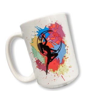 Aerialist Gift / Gifts for Aerialist/ Aerial Moon Lyra / Aerialist Mug / Aerial Silks / Lyra / Aerial Silks Gifts / Aerial Hoop / Mug