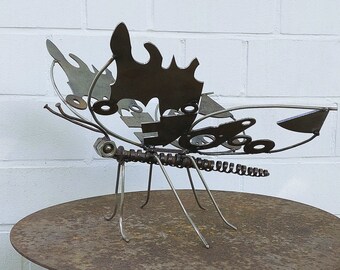 Butterfly - metal art from scrap metal - scrap art - unique - gift idea, insect, winged animal, half butterfly, half dragonfly