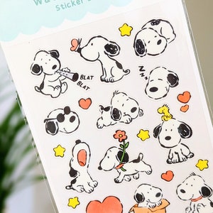 Baby Snoopy Sticker Sheet | Clear, Watercolor style