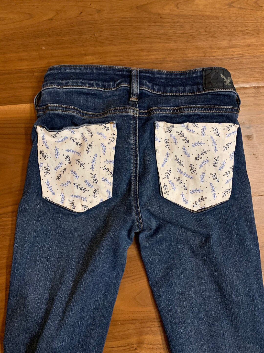 Unique Hand Embroidered Jeans Etsy