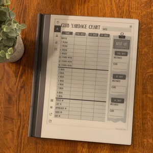 reMarkable | Golf Club Yardage Chart  template
