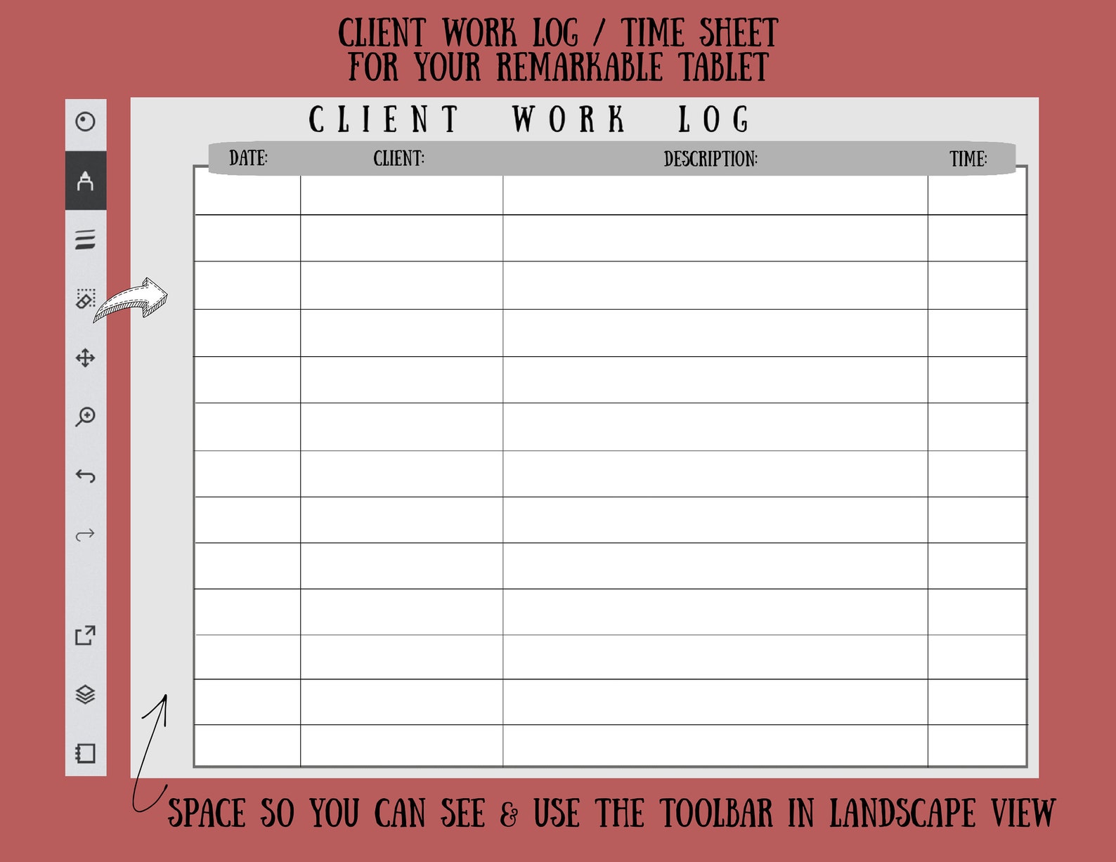 Work Log Time Sheet