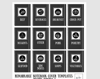 reMarkable 1 & 2 | Notebook Cover Templates -  Recipe bundle 1 for your reMarkable 1 or 2 tablet (1872x1404 resolution)