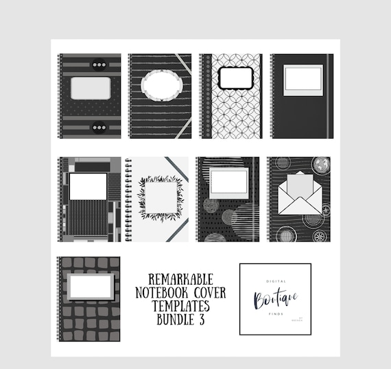 Remarkable 1 & 2 Notebook Cover Templates Bundle 3 for Your Remarkable 1 or  2 Tablet 1872x1404 Resolution PNG Files Only 