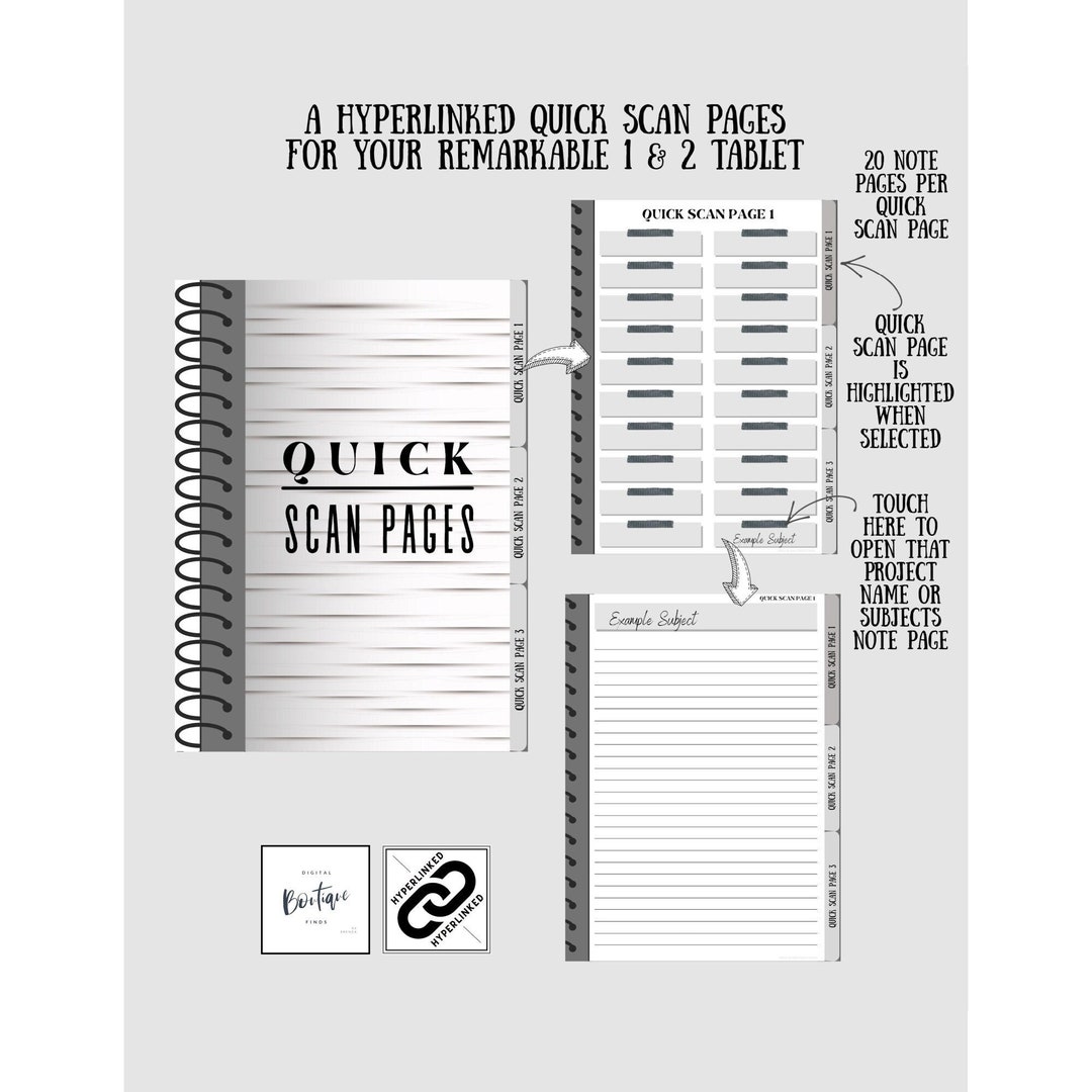 Remarkable Project Management Quick Scan Pages Hyperlinked Etsy