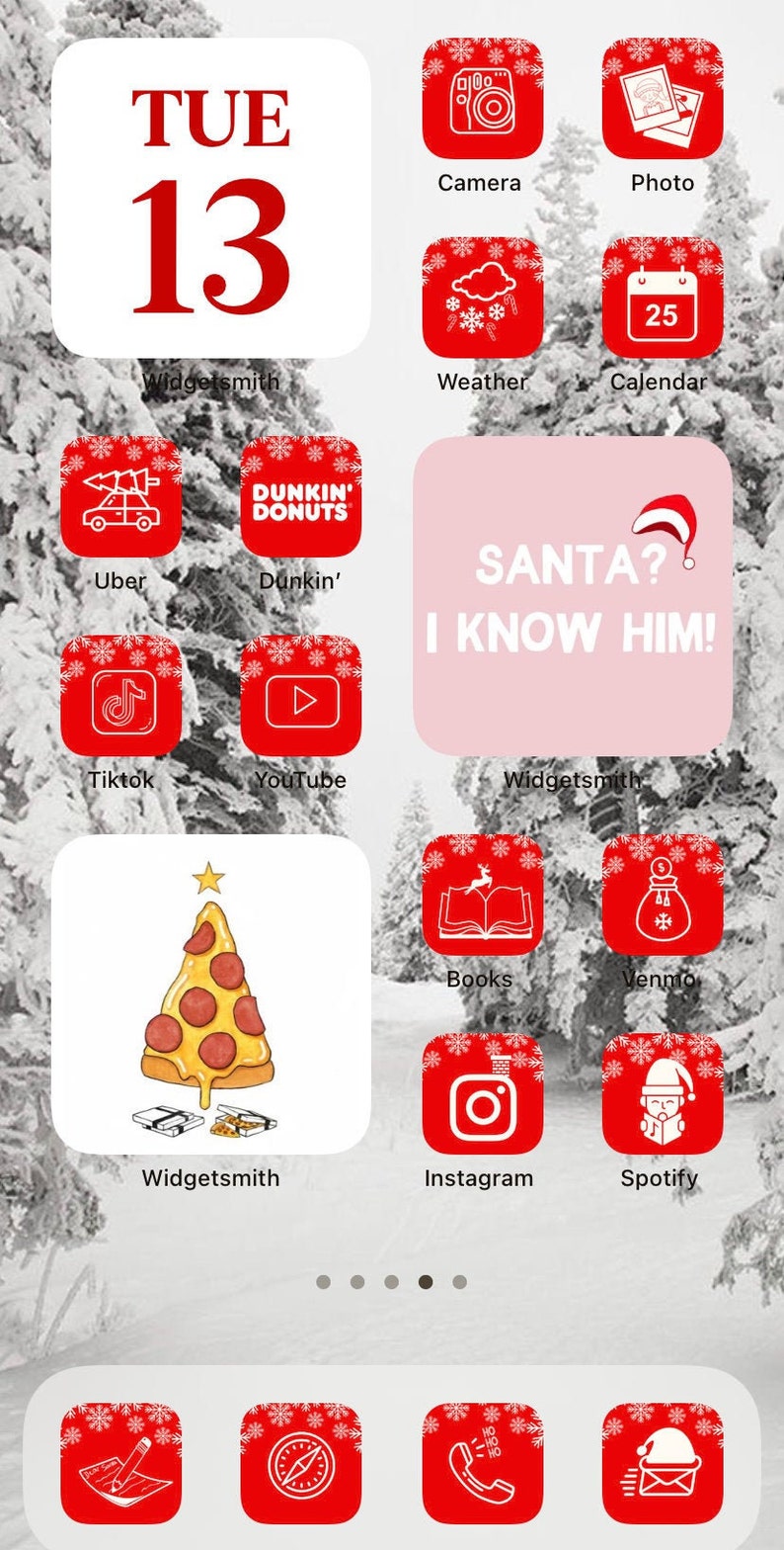 Christmas Aesthetic iOS 14 Icons Holiday iPhone App Icon | Etsy