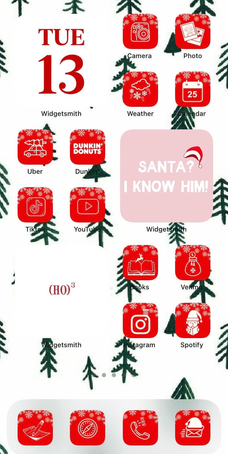 Christmas Aesthetic iOS 14 Icons Holiday iPhone App Icon