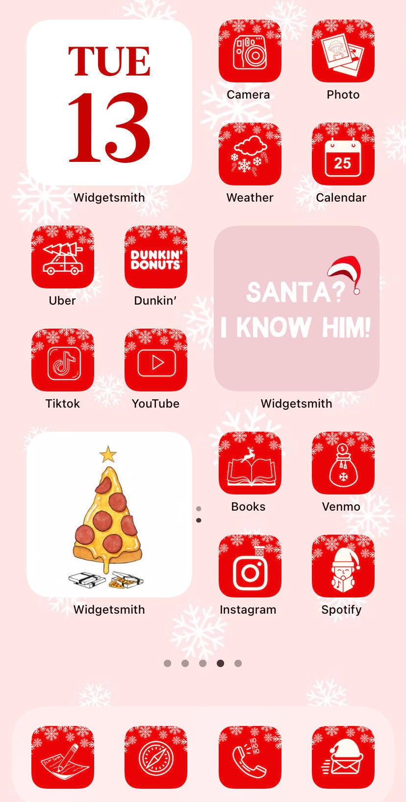 Christmas Aesthetic iOS 14 Icons Holiday iPhone App Icon | Etsy