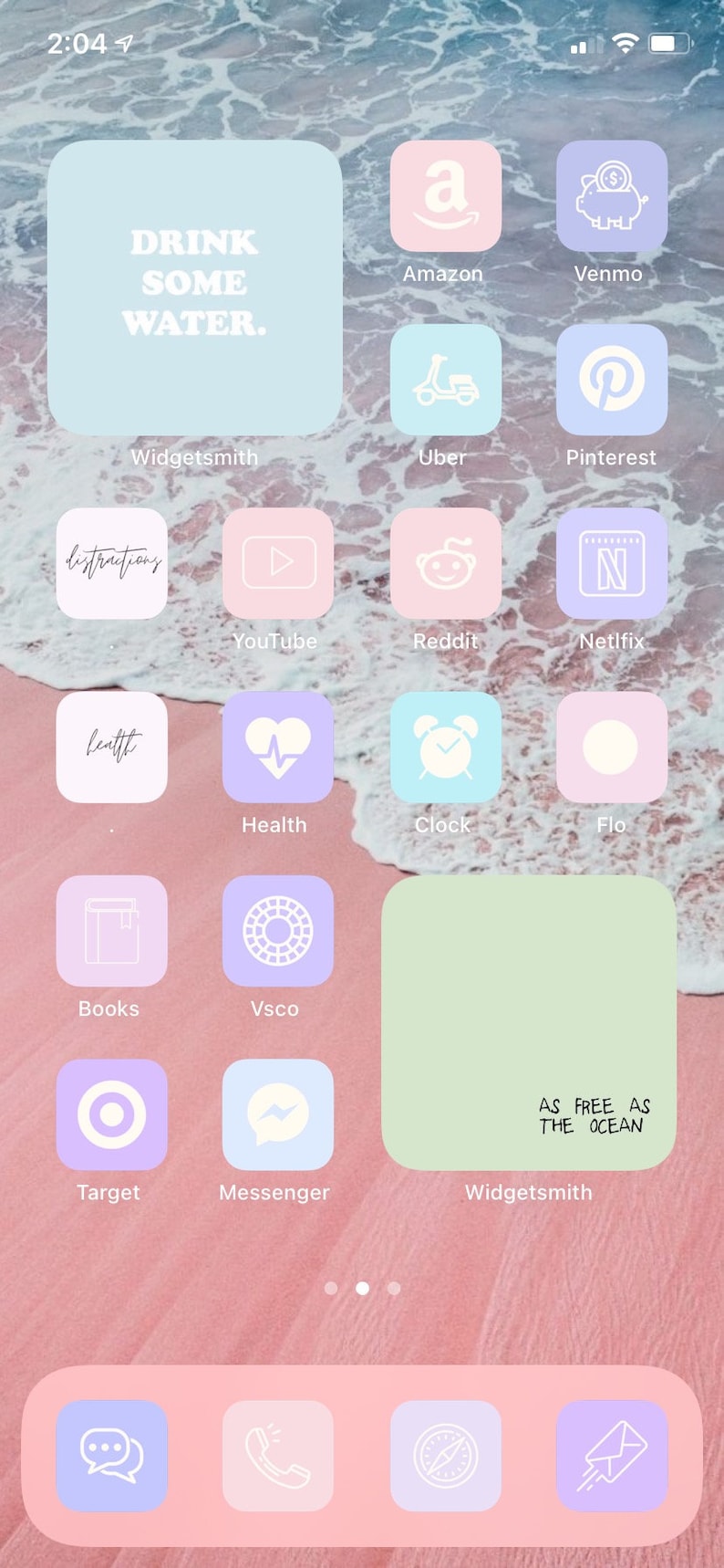Beach Pastel iOS14 App Icons Minimalist iPhone App Icon