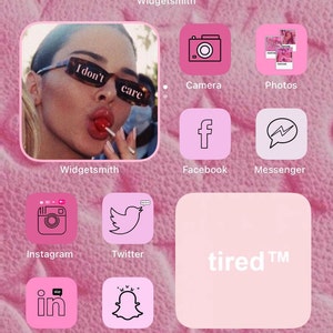 Boujee Pink Aesthetic iPhone iOS 14 App Icons, iPhone Home Screen Widgets, Pink iOS 14 Icons, iOS 14 Shortcuts, Pink Wallpaper, Widgetsmith