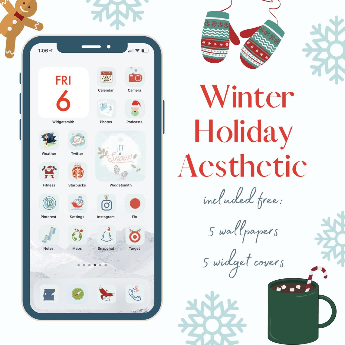 Christmas iOS 14 App Icons For iPhone Home Screen Etsy