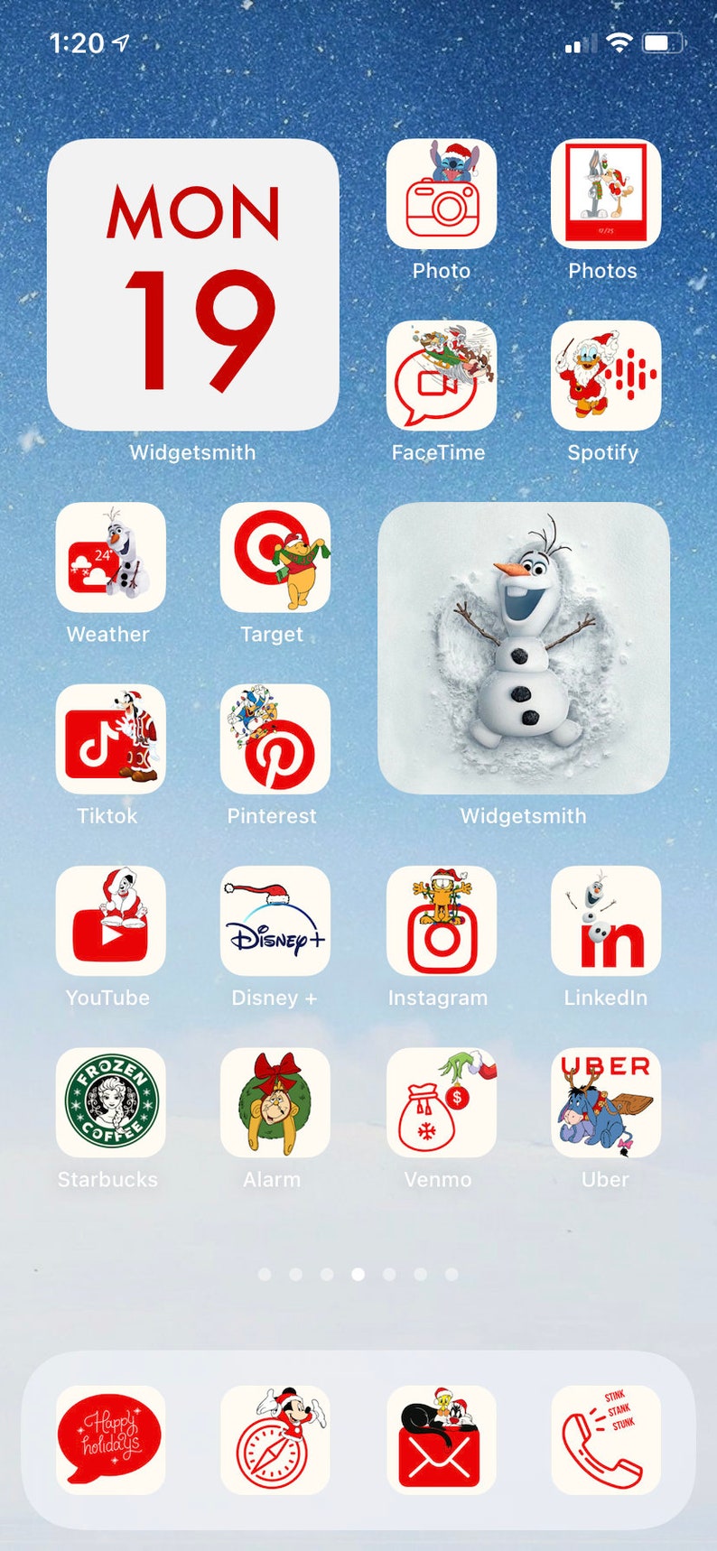 Disney Christmas iPhone App Icons Christmas iOS 14 App ...
