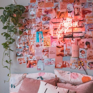 Peachy Pink Aesthetic Wall Collage Kit VSCO Girl Room Decor | Etsy