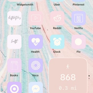 Dreamy Pastel Iphone App Icons Minimalist Ios 14 App Icon - Etsy