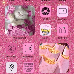 Boujee Pink Aesthetic Iphone Ios 14 App Icons Iphone Home - Etsy