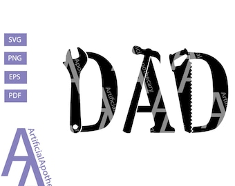 Fichier numérique - svg de la fête des pères, papa, svg père, outils svg, svg outils papa, lettres outils papa, svg bricoleur, svg chemise papa, svg cadeau papa