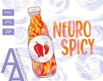 Digital File -neuro spicy, spectrum disorder, spectrum, sublimation ready, autism sublimation, tism, autism spectrum disorder, hot sauce