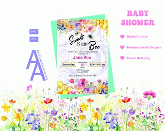 DIGITAL DELIVERY - personalization baby shower invite, personalized baby shower invitation, baby shower, baby invite, custom, email delivery