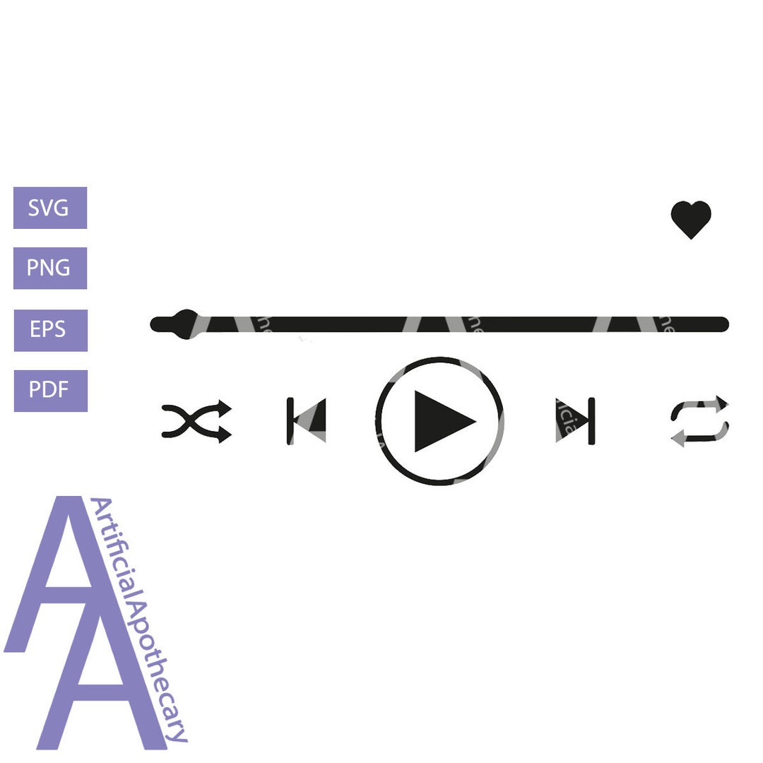 Digital File - Spotify Music Player Buttons SVG, Audio Control Buttons ...
