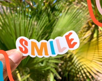 Smile Stickers | Cute Positive Uplifting Sticker | Laptop Sticker | Water Bottle Sticker | Weatherproof Sticker