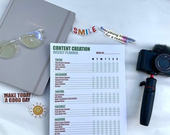 Content Creator Notepad | Weekly Planner | Small Business Owner Notepad | Influencer Notepad | Weekly Notepad | Social Media Planner | Note
