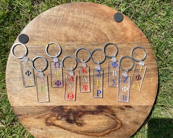 Divine Nine Keychains | Greek Keychains | NPHC Keychains | Clear Acrylic Keychains | Alpha Phi Alpha Keychain | Alpha Kappa Alpha Keychain
