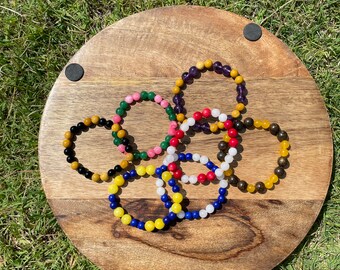 Multicolored Bracelets | Divine Nine Bracelets | Greek Bracelets | National Pan-Hellenic Council Bracelets | Natural Gemstone Bracelets