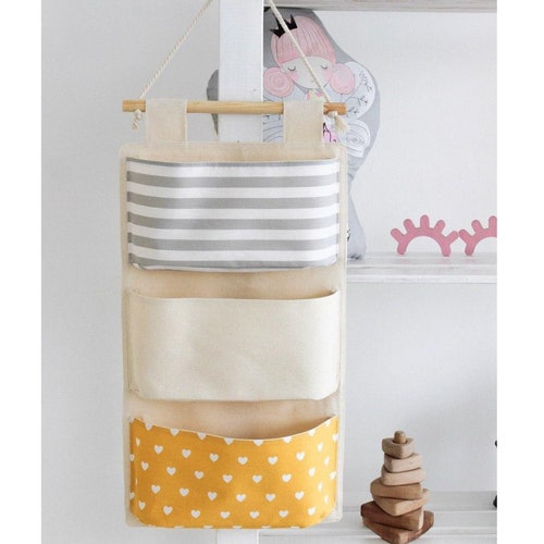 Fabric Wall Organizer Wall Organizer With Pockets Handing Etsy