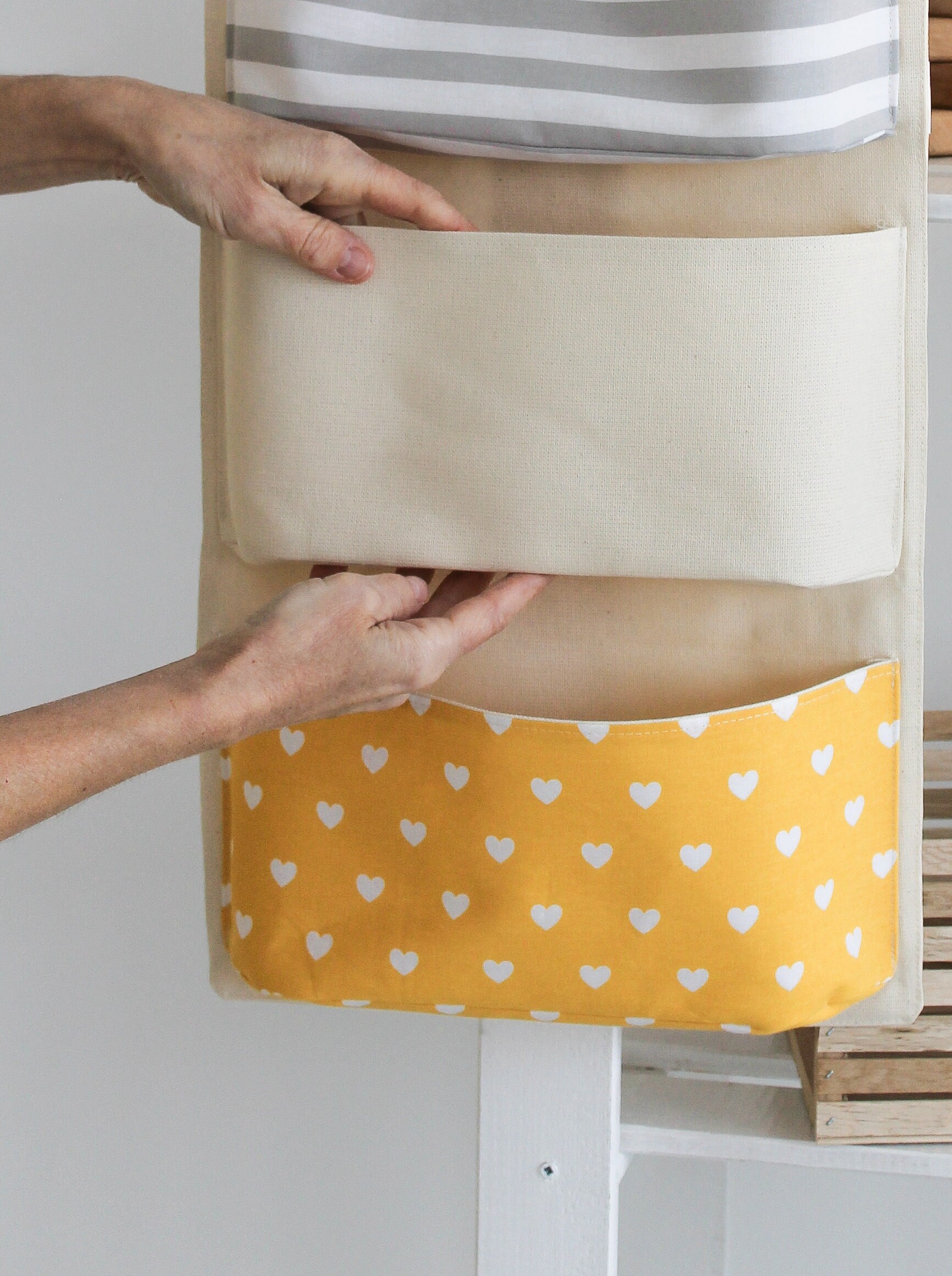 Fabric Wall Organizer Wall Organizer With Pockets Handing Etsy