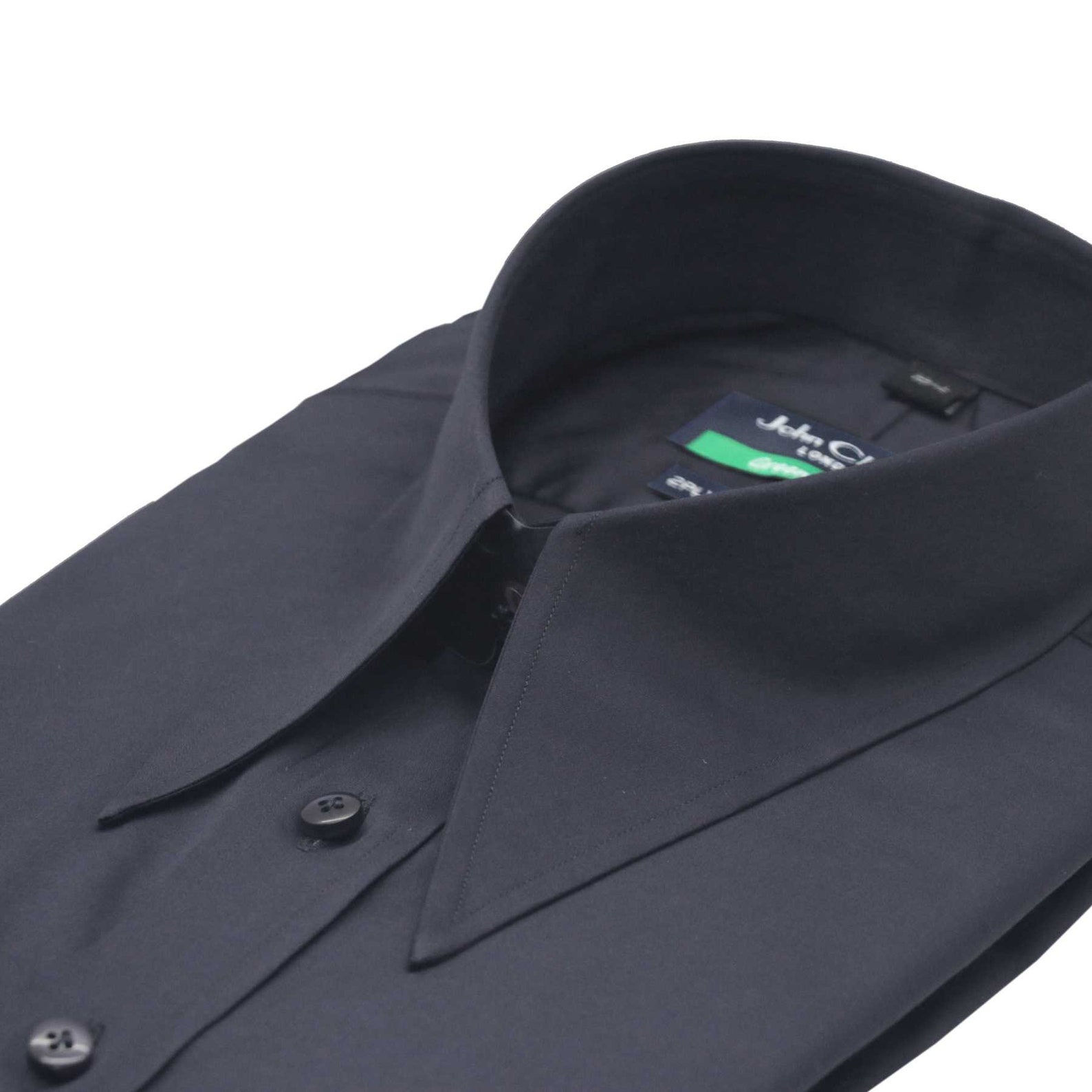 Mens Vintage Spear point collar shirt Black Cotton Goodfellas | Etsy