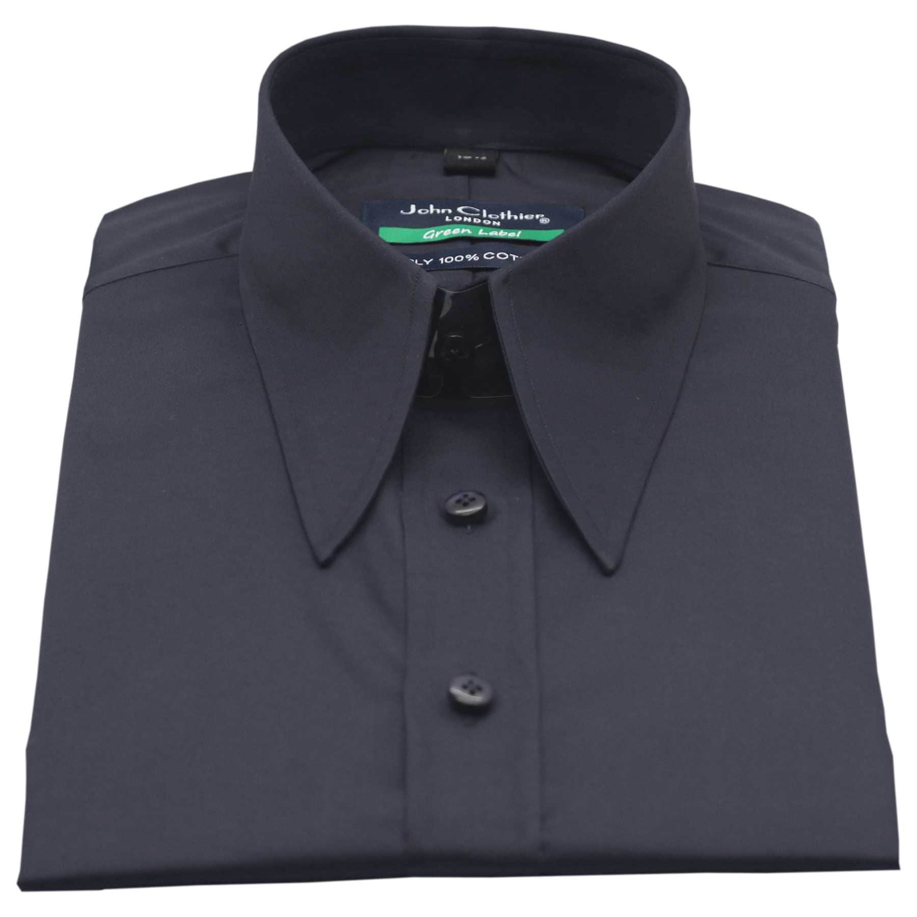 Mens Vintage Spear point collar shirt Black Cotton Goodfellas Etsy