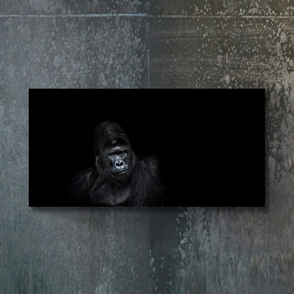 Gorilla Large Tempered Glass Prints - Ultra HD Printed Glass- Animal Glass Painting - Nature - USA Made - Gorilla Photography