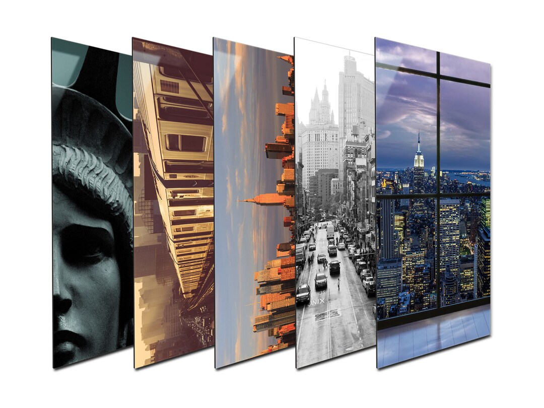 15 Off NYC Large Tempered Glass Prints New York Home Decor Glass