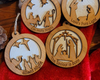 Nativity Ornament Set Laser Cut Files (Digital Download)