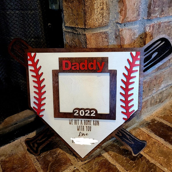 Personalized Baseball Picture Frame SVG|| Dad Baseball Picture Frame Files|| Personalized Laser Files