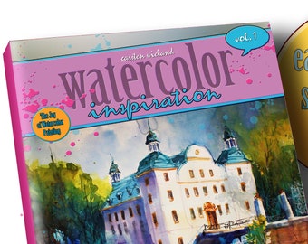 eBooklet Watercolor Inspiration Vol.1 Moated Castle Tutorial Step-by-Step pdf Instant Download