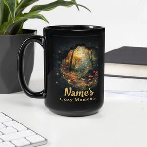 Enchanting Forest Mug - Customizable Cozy Moments Mug with Magical Forest Scene - Personalized Name - Perfect Gift for Nature Lovers