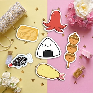 Bento Buds | Diecuts | Cute Stickers | Japanese Bento | Onigiri | Tempura | Egg | Tamago | Planner | Aesthetic | Vinyl | Waterproof | Matte