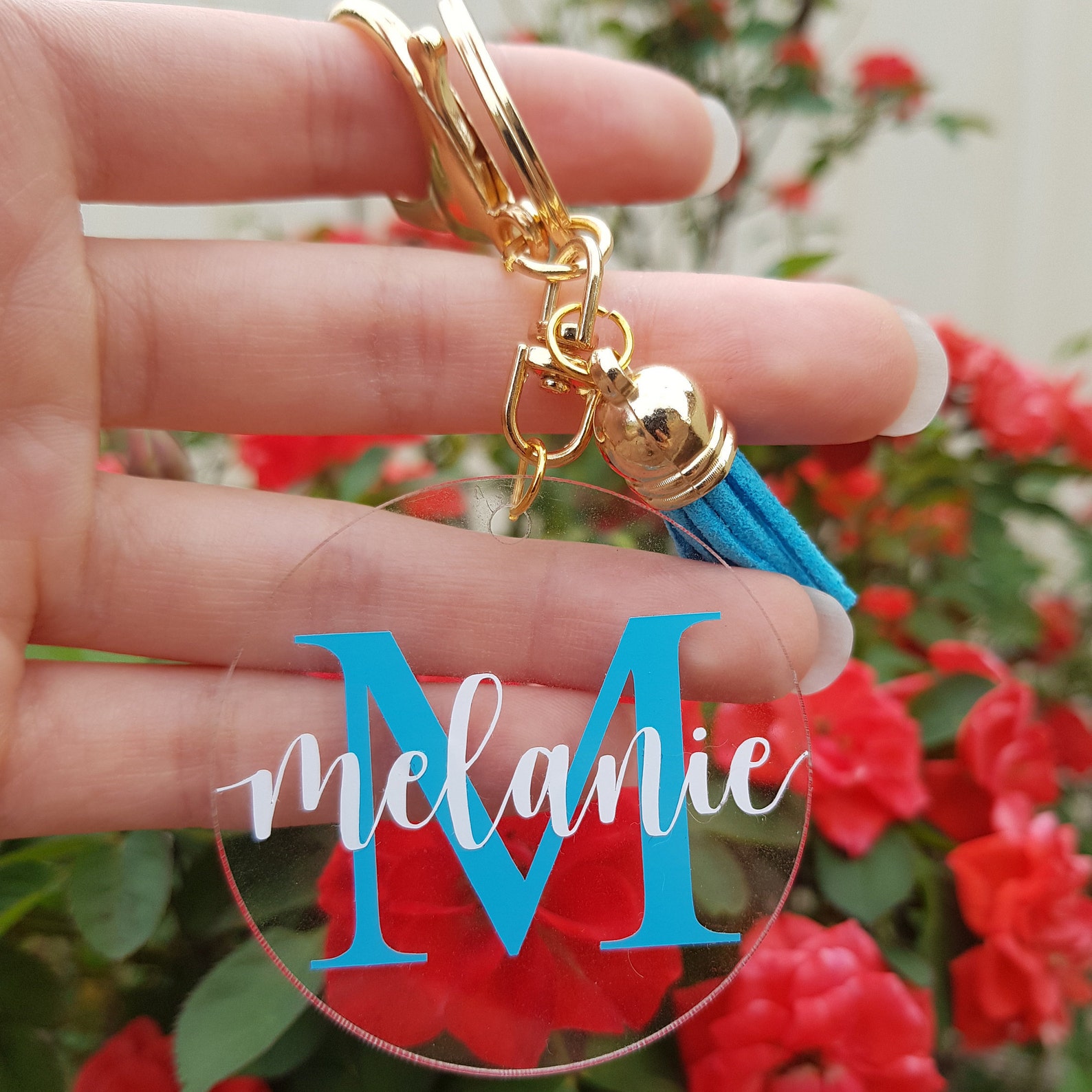 Personalised Initial Keychains Acrylic for Her for Him Etsy