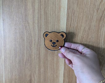 Bear patch, Bear embroidery patch, Cute bear patch, Bear Iron on patch, patches,Bear face patch, Iron on backing