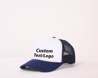 Gorra de camionero, gorra de camionero personalizada, gorra, logotipo personalizado, gorra de béisbol unisex bordada, texto personalizado, gorra bordada hecha a mano, logotipo digitalizado, parche