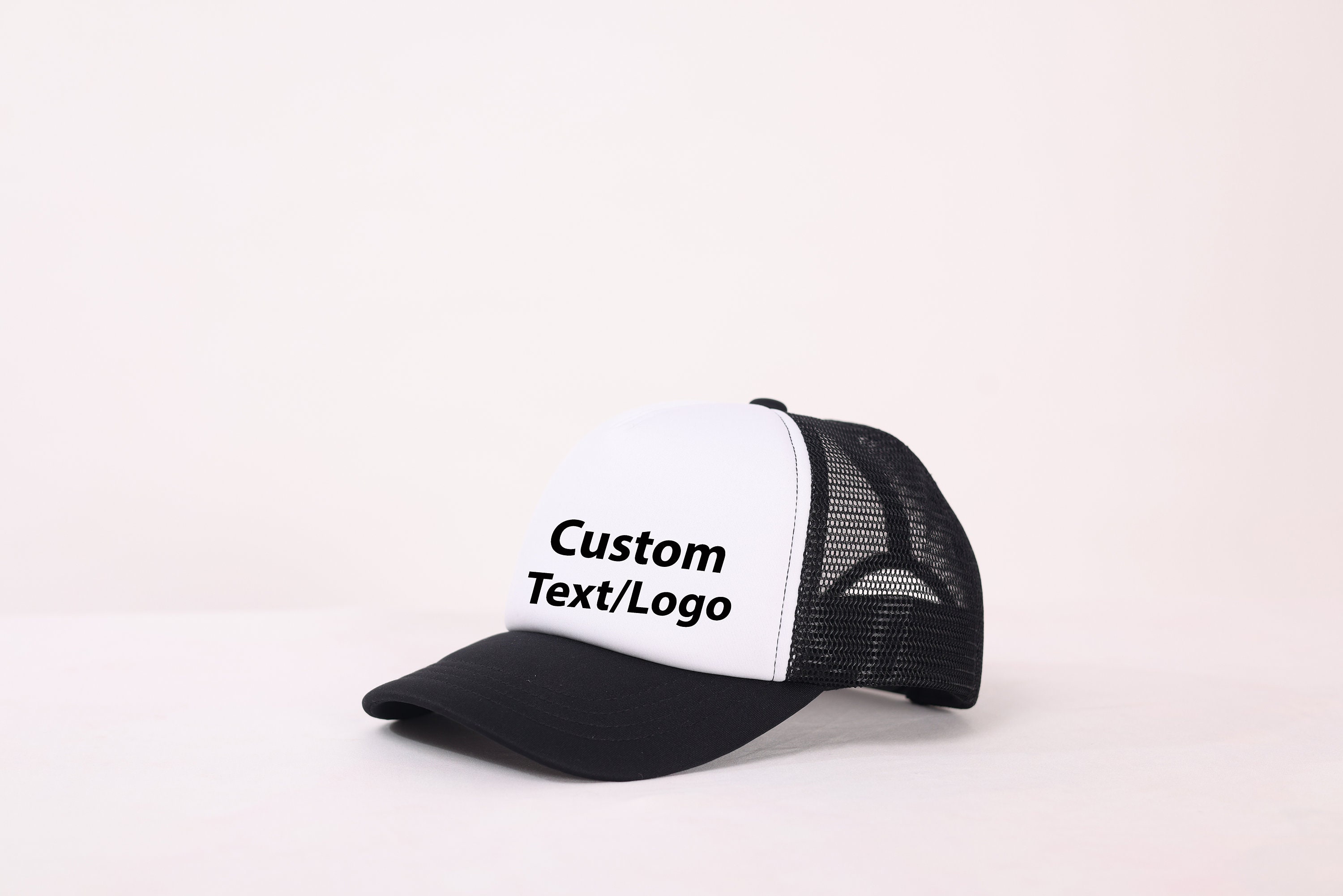 Trucker hat,custom trucker hat,custom logo, black hat,embroidered unisex baseball cap,custom text,handmade embroidered hat,baseball cap